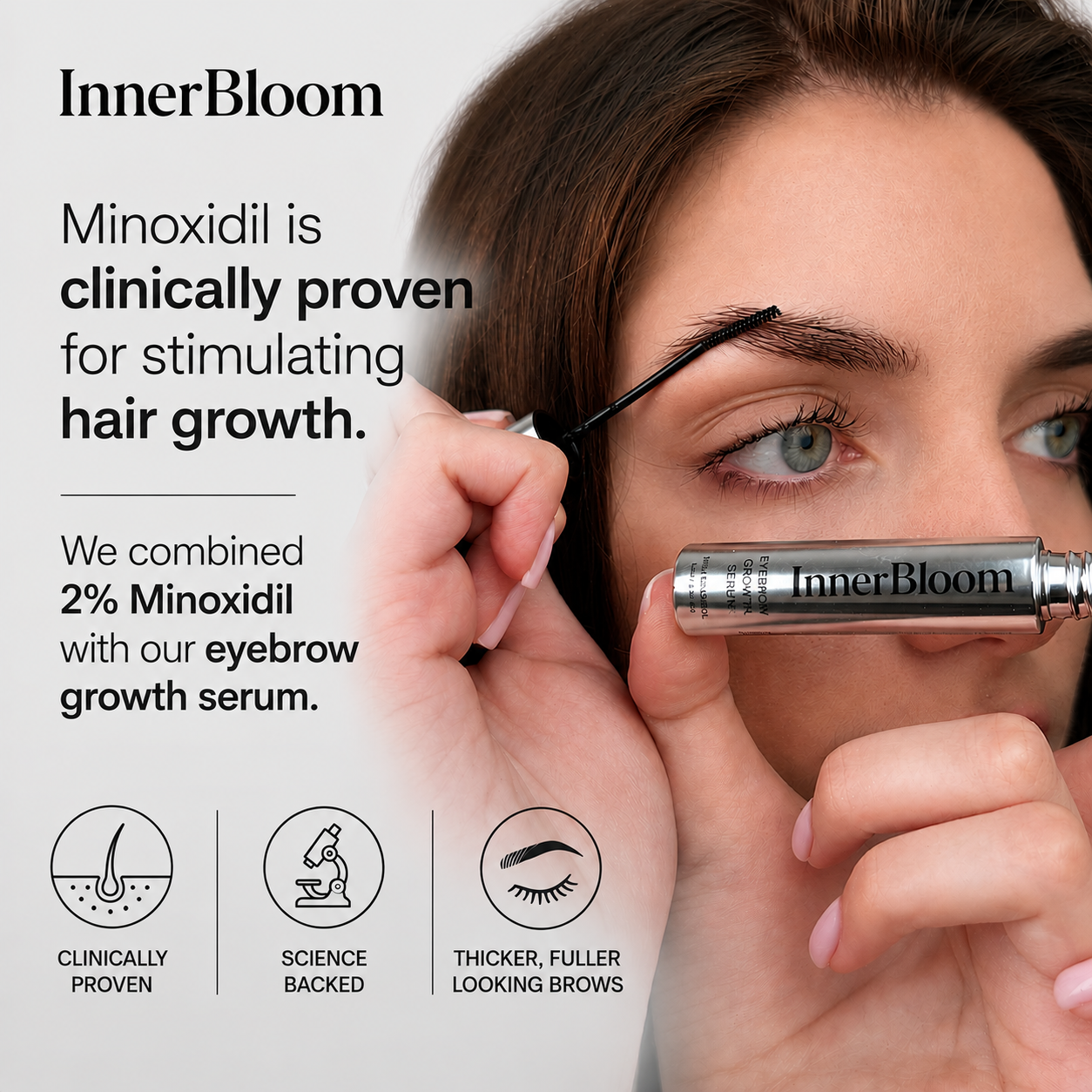 Innerbloom Minoxidil Eyebrow Growth Serum with Minoxidil 2%